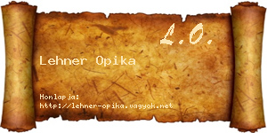 Lehner Opika névjegykártya